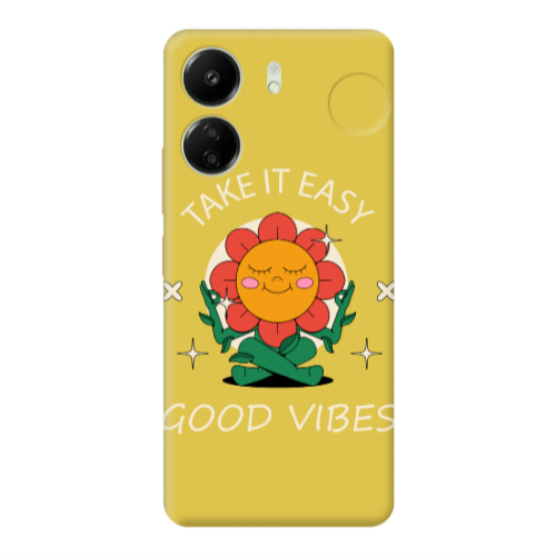 Xiaomi Redmi 13C Take It Easy Yellow Colored Silicone TPU Θήκη