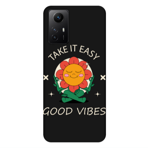 Xiaomi Redmi Note 12s Take It Easy Black Colored Silicone TPU Θήκη