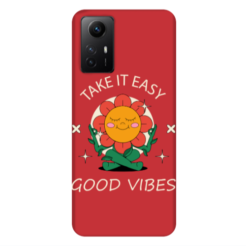 Xiaomi Redmi Note 12s Take It Easy Red Colored Silicone TPU Θήκη