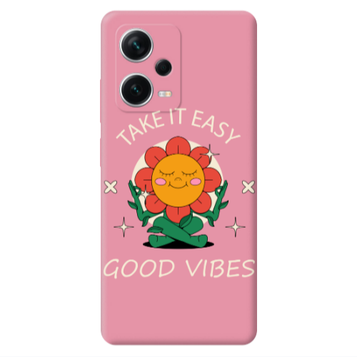 Xiaomi Poco X5 Take It Easy Pink Colored Silicone TPU Θήκη