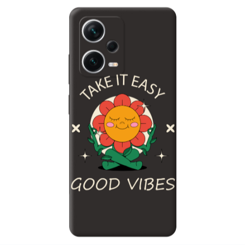 Xiaomi Poco X5 Take It Easy Black Colored Silicone TPU Θήκη