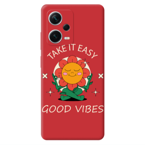 Xiaomi Poco X5 Take It Easy Red Colored Silicone TPU Θήκη