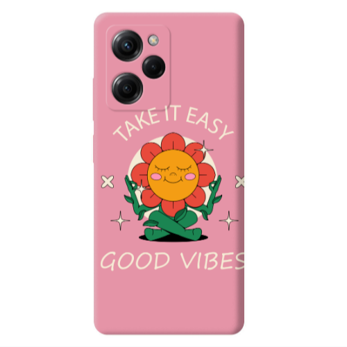 Xiaomi Poco X5 Pro Take It Easy Pink Colored Silicone TPU Θήκη