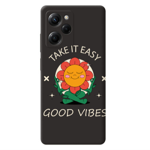 Xiaomi Poco X5 Pro Take It Easy Black Colored Silicone TPU Θήκη