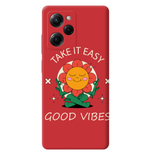 Xiaomi Poco X5 Pro Take It Easy Red Colored Silicone TPU Θήκη