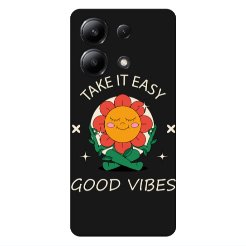Xiaomi Redmi Note 13 4G Take It Easy Black Colored Silicone TPU Θήκη