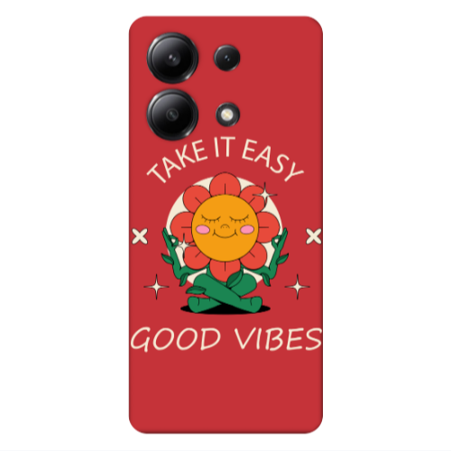 Xiaomi Redmi Note 13 4G Take It Easy Red Colored Silicone TPU Θήκη