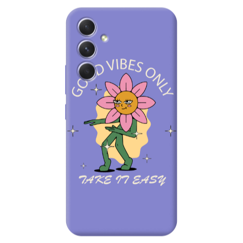Samsung A36 Good Vibes Only Purple Colored Silicone TPU Θήκη