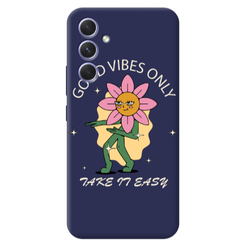 Samsung A56 Good Vibes Only Dark blue Colored Silicone TPU Θήκη