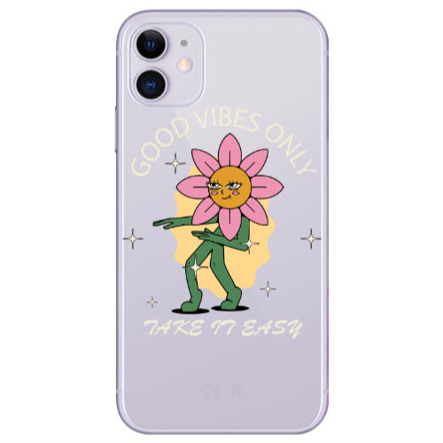 Apple iPhone 11  Good Vibes Only Transparent Silicone TPU Θήκη