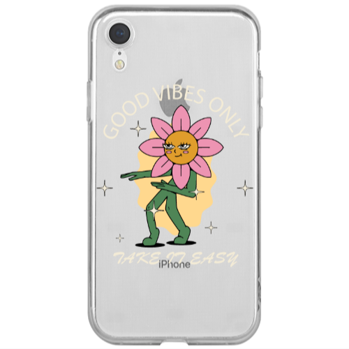 Apple iPhone Xr Good Vibes Only Transparent Silicone TPU Θήκη