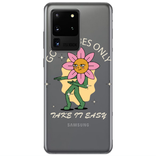 Samsung S20 Ultra Good Vibes Only Transparent Silicone TPU Θήκη