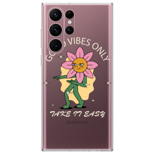Samsung S22 Ultra Good Vibes Only Transparent Silicone TPU Θήκη