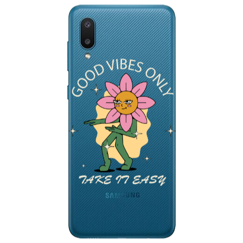 Samsung A02 Good Vibes Only Transparent Silicone TPU Θήκη