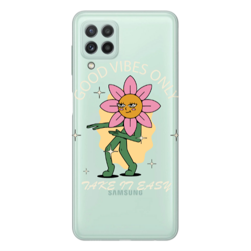 Samsung A22 4G Good Vibes Only Transparent Silicone TPU Θήκη