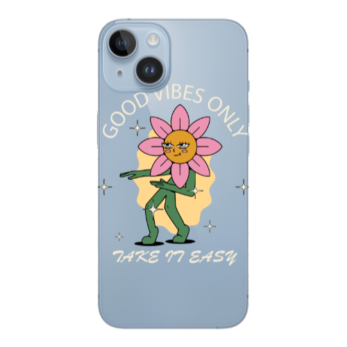 Apple iPhone 14 Plus Good Vibes Only Transparent Silicone TPU Θήκη