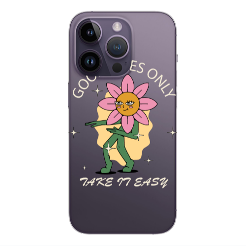 Apple iPhone 14 Pro  Good Vibes Only Transparent Silicone TPU Θήκη