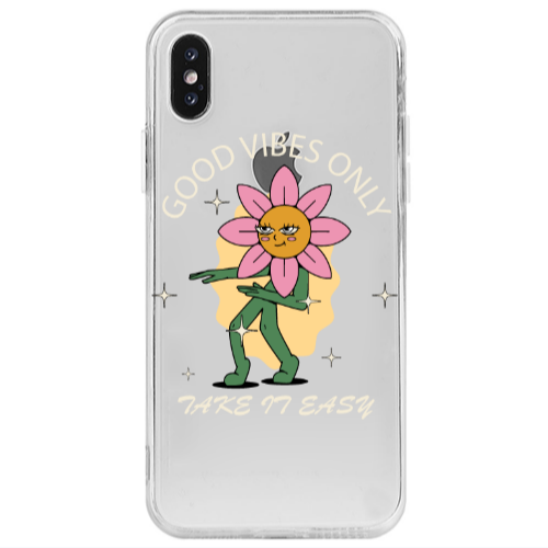 Apple iPhone Xs Max Good Vibes Only Transparent Silicone TPU Θήκη