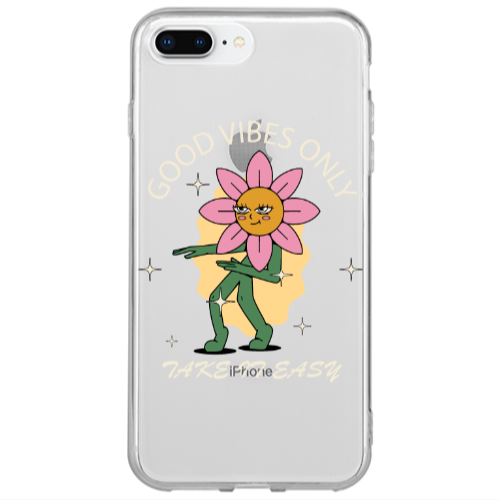 Apple iPhone 7 Plus Good Vibes Only Transparent Silicone TPU Θήκη