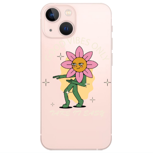 Apple iPhone 13 Mini Good Vibes Only Transparent Silicone TPU Θήκη