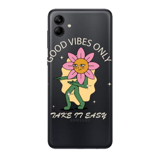 Samsung A04 Good Vibes Only Transparent Silicone TPU Θήκη