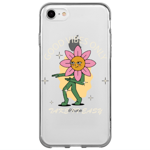 Apple iPhone SE 2020 Good Vibes Only Transparent Silicone TPU Θήκη