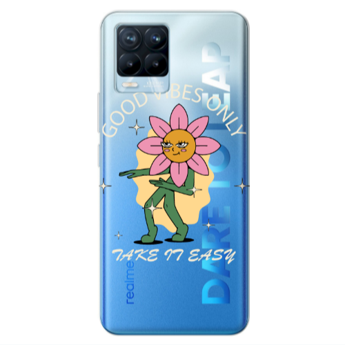Realme 8 Pro Good Vibes Only Transparent Silicone TPU Θήκη