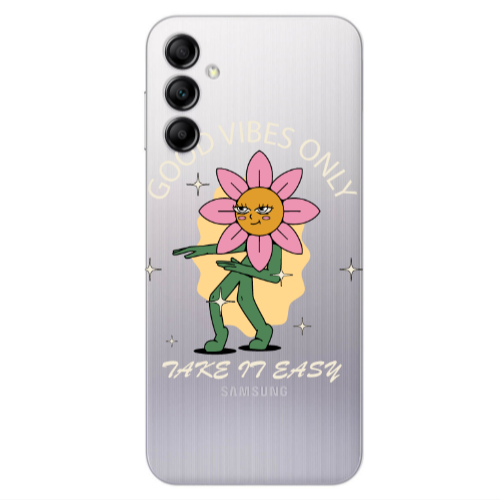 Samsung A14 5G Good Vibes Only Transparent Silicone TPU Θήκη