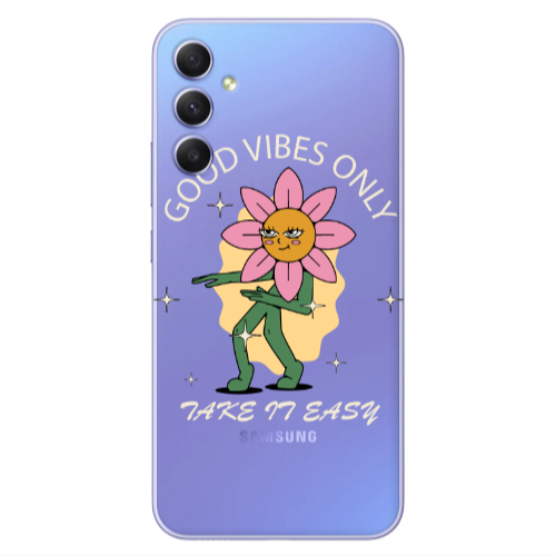 Samsung A34 Good Vibes Only Transparent Silicone TPU Θήκη