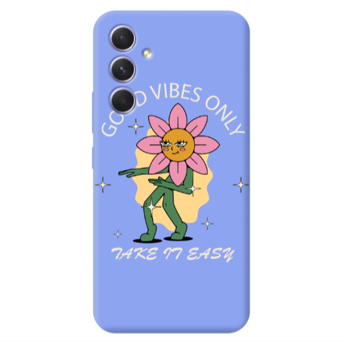 Samsung A54 Good Vibes Only Light Purple Colored Silicone TPU Θήκη