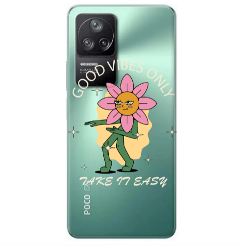 Xiaomi Poco F4 Good Vibes Only Transparent Silicone TPU Θήκη