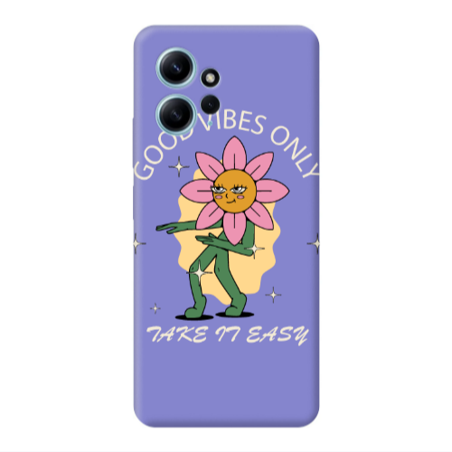 Xiaomi Redmi Note 12 4G Good Vibes Only Purple Colored Silicone TPU Θήκη
