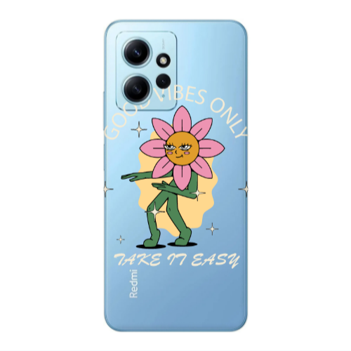 Xiaomi Redmi Note 12 4G Good Vibes Only Transparent Silicone TPU Θήκη