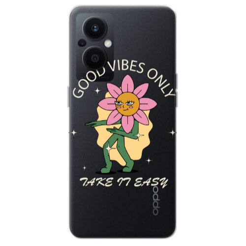 Oppo Reno 7 Lite Good Vibes Only Transparent Silicone TPU Θήκη