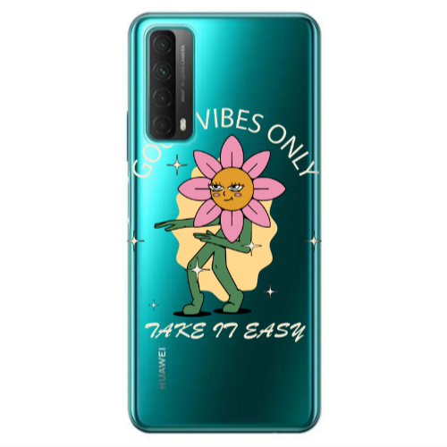Huawei P Smart 2021 Good Vibes Only Transparent Silicone TPU Θήκη