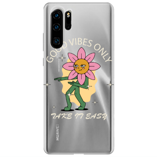 Huawei P30 Pro Good Vibes Only Transparent Silicone TPU Θήκη