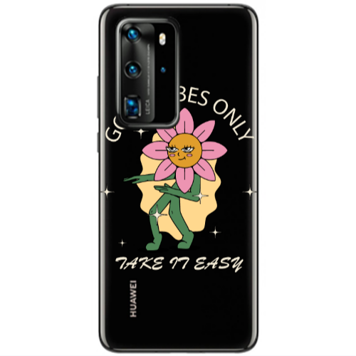 Huawei P40 Pro Good Vibes Only Transparent Silicone TPU Θήκη