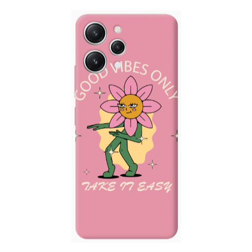 Xiaomi Redmi 12 Good Vibes Only Pink Colored Silicone TPU Θήκη