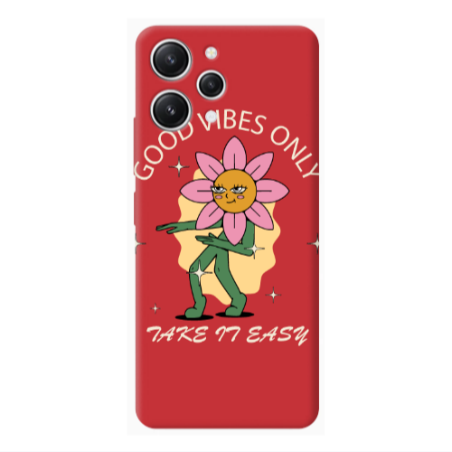 Xiaomi Redmi 12 Good Vibes Only Red Colored Silicone TPU Θήκη
