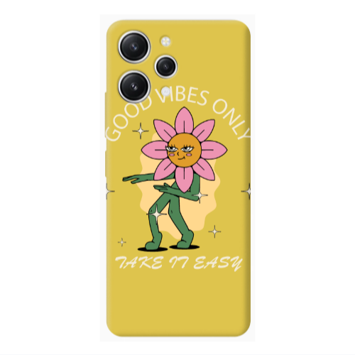 Xiaomi Redmi 12 Good Vibes Only Yellow Colored Silicone TPU Θήκη