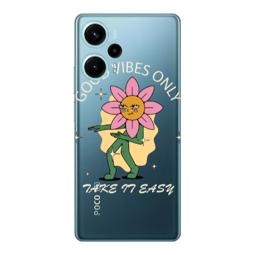 Xiaomi Poco F5 Good Vibes Only Transparent Silicone TPU Θήκη