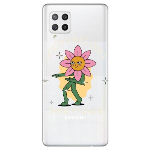 Samsung A42 5G Good Vibes Only Transparent Silicone TPU Θήκη