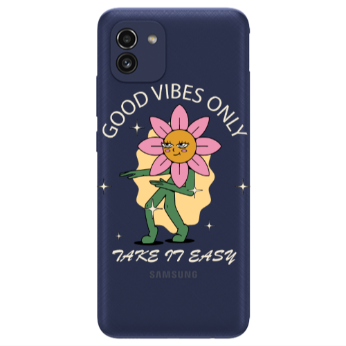 Samsung A03 Good Vibes Only Transparent Silicone TPU Θήκη