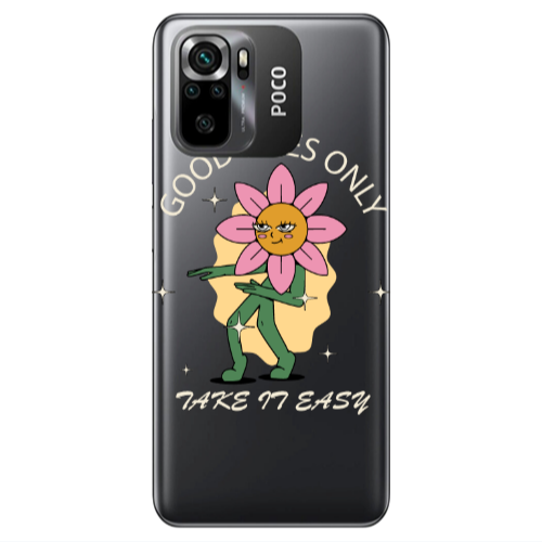Xiaomi Poco M5 s Good Vibes Only Transparent Silicone TPU Θήκη