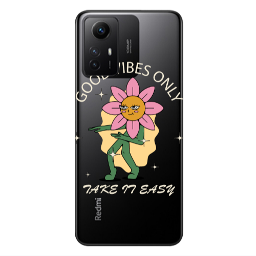 Xiaomi Redmi Note 12s Good Vibes Only Transparent Silicone TPU Θήκη