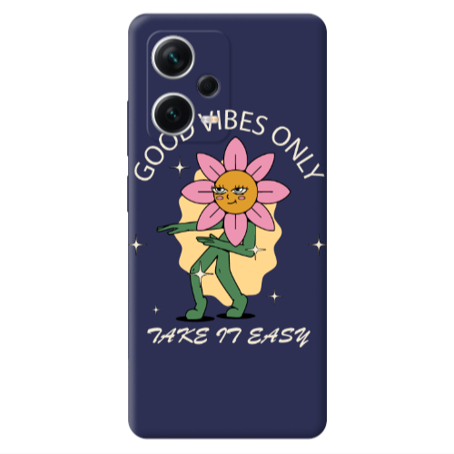Xiaomi Poco X5 Good Vibes Only Dark blue Colored Silicone TPU Θήκη