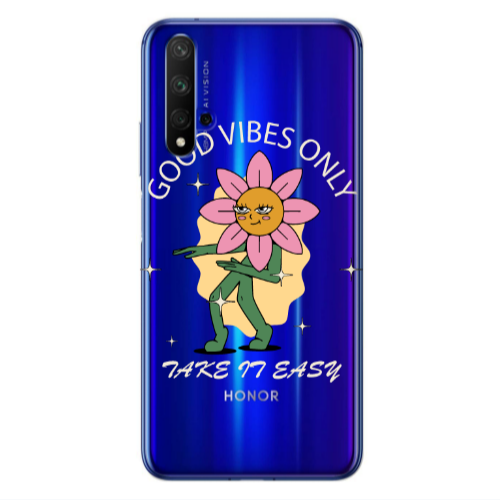 Huawei Nova 5 T Good Vibes Only Transparent Silicone TPU Θήκη