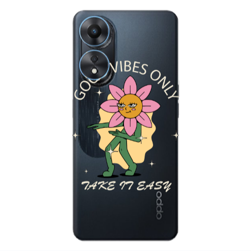 Oppo A 98 Good Vibes Only Transparent Silicone TPU Θήκη