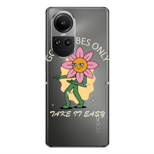 Oppo Reno10 5G Good Vibes Only Transparent Silicone TPU Θήκη