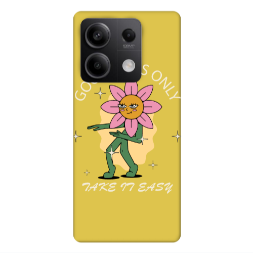 Xiaomi Redmi Note 13 5G Good Vibes Only Yellow Colored Silicone TPU Θήκη